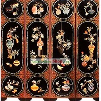 Chinese Hand Made Lacquer Ware Screen-Ancient Palace Ladies