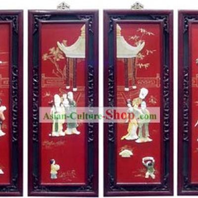 Lacquer Ware Folding Screen-Ancient Happiness