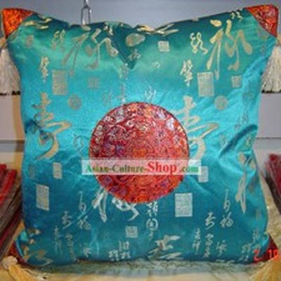 Chinese Classic Shou Silk Cushion