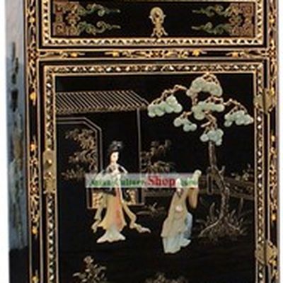 Chinese Palace Lacquer Ware Cabinet-Tang Dynasty Women