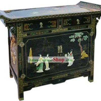 Chinese Palace Lacquer Ware Cabinet-Three Beauties A Story