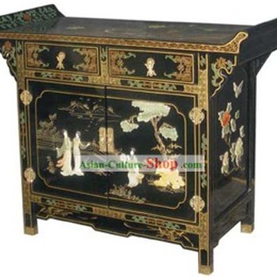 Chinese Palace Lacquer Ware Cabinet-Meeting