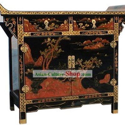 Chinese Palace Lacquer Ware Cabinet-Ancient Nature