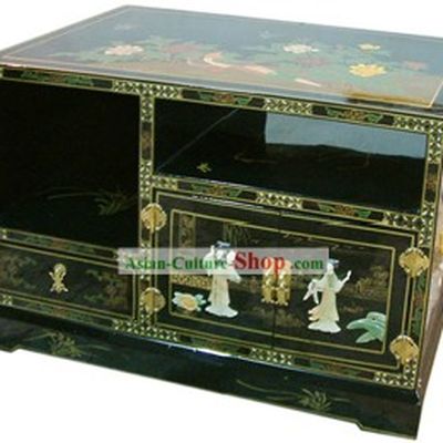 Chinese Palace Lacquer Ware TV Cabinet