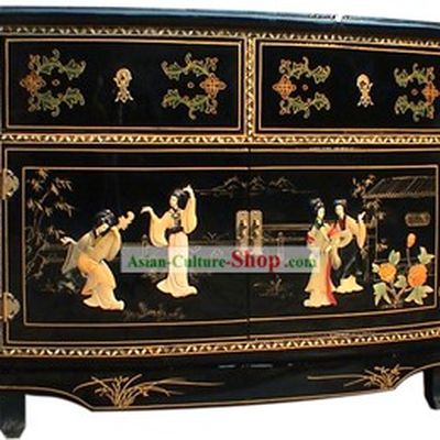 Chinese Ancient Style Lacquer Ware Cabinet