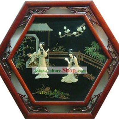 Chinese Palace Hanging Lacquer Ware Mirror Series-Palace Beauties