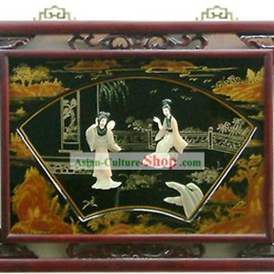 Chinese Palace Hanging Lacquer Ware Mirror Series-Chatting Beauties
