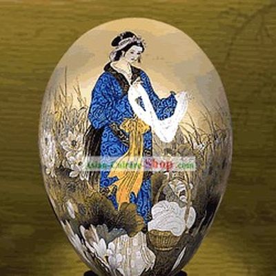 Unbelievable Hand Painted Colorful Egg-Xi Shi(one of four ancient beauties)