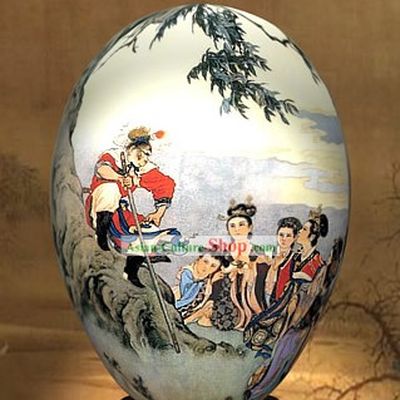 Chinese Wonders Hand Painted Colorful Egg-Monkey King Knowing the Truth of West Journey