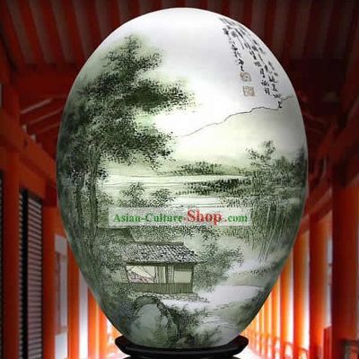 Chinese Wonders Hand Painted Colorful Egg-Bamboo Country