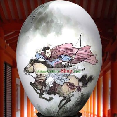 Chinese Wonders Hand Painted Colorful Egg-Chinese Ancient Knight