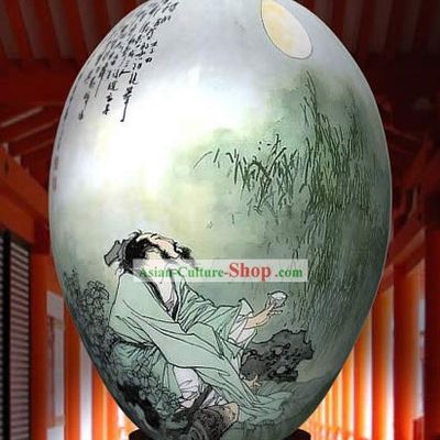 Chinese Wonders Hand Painted Colorful Egg-Du Fu Poet