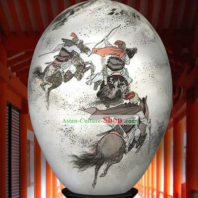 Chinese Wonders Hand Painted Colorful Egg-Ancient War Time