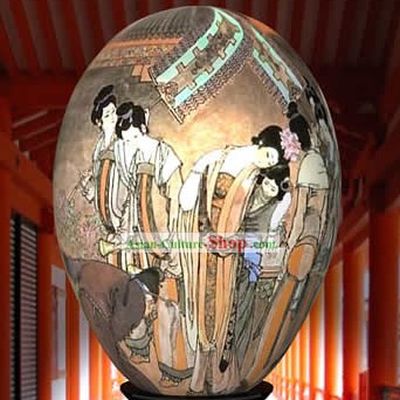 Chinese Wonder Hand Painted Colorful Egg-Ancient Palace Beauties Painting