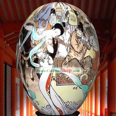 Chinese Wonder Hand Painted Colorful Egg-Beauty Love Painting