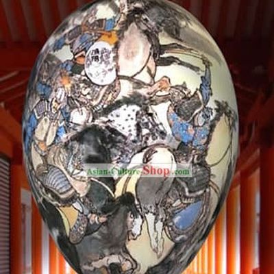Chinese Wonder Hand Painted Colorful Egg-Ancient War Time Painting