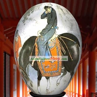 Chinese Wonder Hand Painted Colorful Egg-Ancient Crying Man Painting