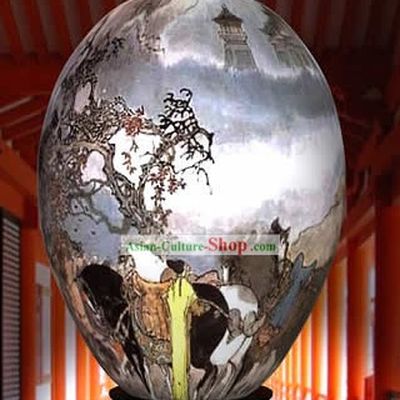 Chinese Wonder Hand Painted Colorful Egg-Inside The Mountain Painting