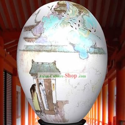Chinese Wonder Hand Painted Colorful Egg-Dating Lovers Painting