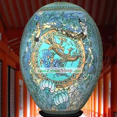 Chinese Wonder Hand Painted Colorful Egg-Palace Love Painting