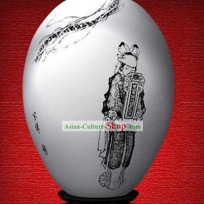 Chinese Wonder Hand Painted Colorful Egg-Bao Zhu of The Dream of Red Chamber