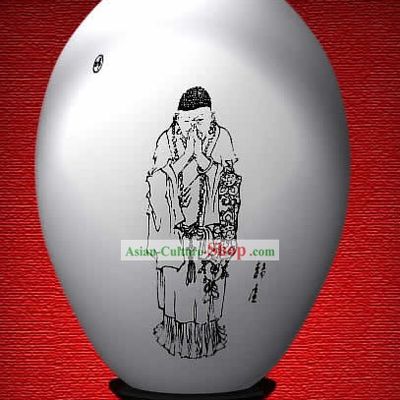 Chinese Wonder Hand Painted Colorful Egg-Jing Chu Monk of The Dream of Red Chamber