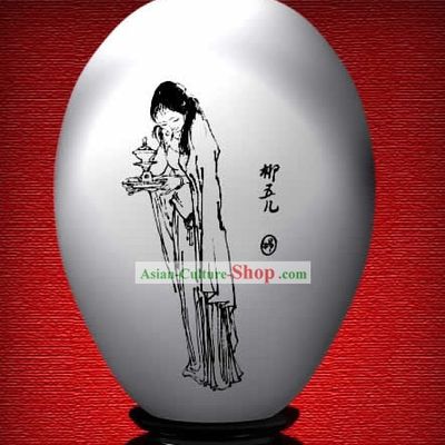 Chinese Wonder Hand Painted Colorful Egg-Liu Wuer of The Dream of Red Chamber