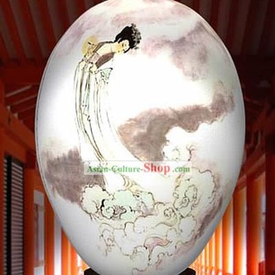 Chinese Wonder Hand Painted Colorful Egg-Ancient Angel On The Cloud Painting
