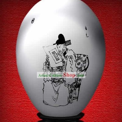 Chinese Wonder Hand Painted Colorful Egg-Yun Guang of The Dream of Red Chamber