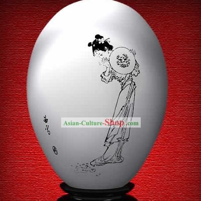 Chinese Wonder Hand Painted Colorful Egg-Snow Girl of The Dream of Red Chamber
