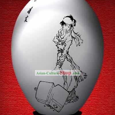 Chinese Wonder Hand Painted Colorful Egg-Qing Wen of The Dream of Red Chamber