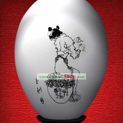 Chinese Wonder Hand Painted Colorful Egg-Yu Chai of The Dream of Red Chamber