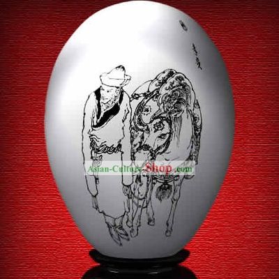 Chinese Wonder Hand Painted Colorful Egg-Li Gui of The Dream of Red Chamber
