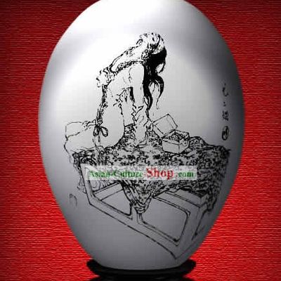 Chinese Wonder Hand Painted Colorful Egg-You Er Niang of The Dream of Red Chamber