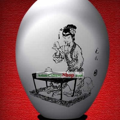 Chinese Wonder Hand Painted Colorful Egg-You Shi of The Dream of Red Chamber