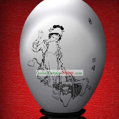 Chinese Wonder Hand Painted Colorful Egg-Qiao Jie of The Dream of Red Chamber