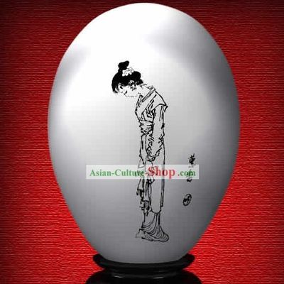 Chinese Wonder Hand Painted Colorful Egg-Hui Xiang of The Dream of Red Chamber