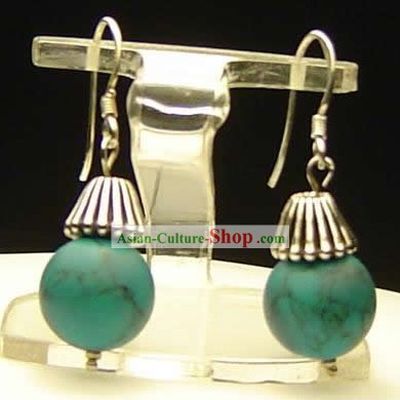 Beijing Silver Song Stone Earrings
