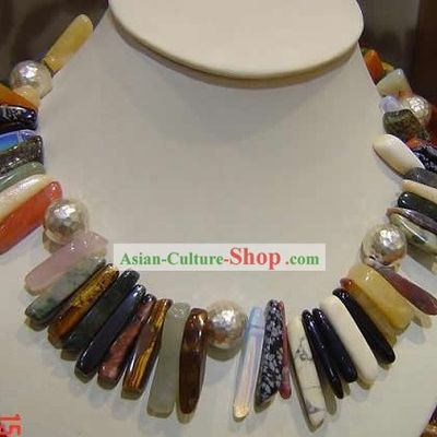 Gorgeous Chinese Precious Stones Necklace