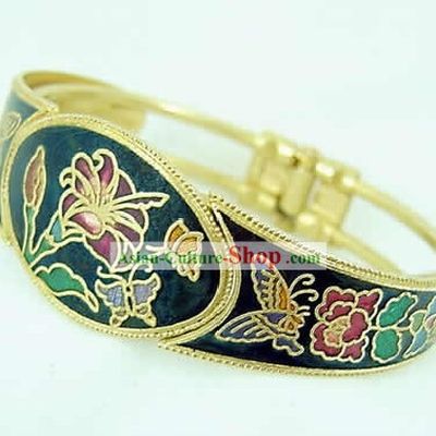 Chinese Palace Lily Cloisonne Bracelet