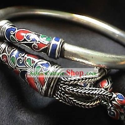 Chinese Palace Silver Cloisonne Bracelet
