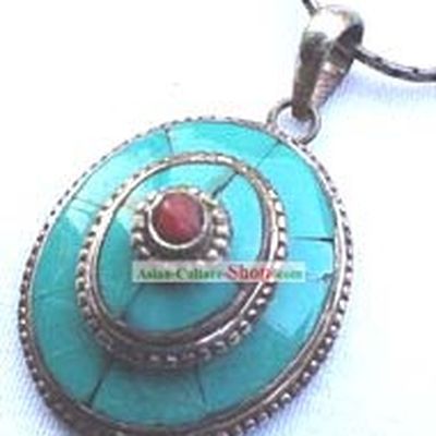 Tibet Silver Natural Beryl Necklace