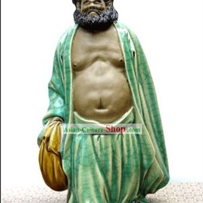 Hand Made Foshan Shi Wan Artistic Ceramics Statue-Ancient Hero