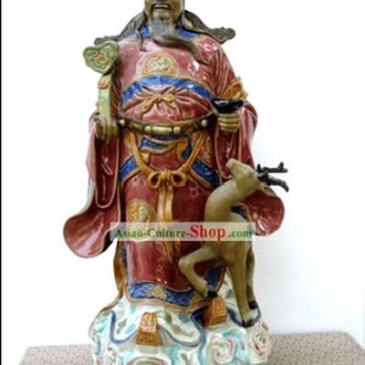 Hand Made Foshan Shi Wan Artistic Ceramics Statue-Ancient High Grade Government Official