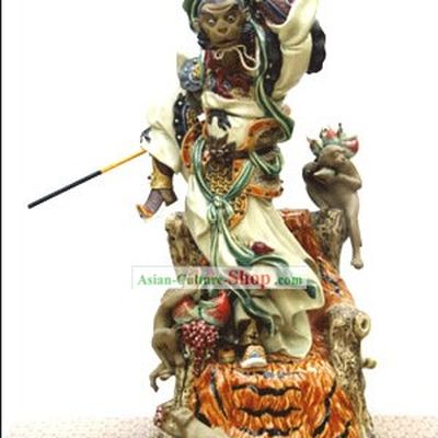 Hand Made Foshan Artistic Ceramics Statue-Monkey King Sun Wukong