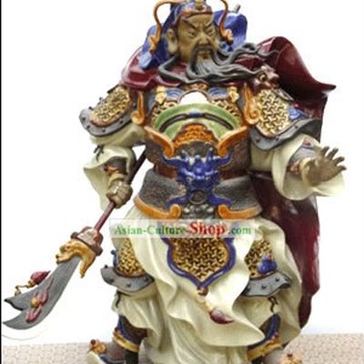 Hand Made Foshan Ceramics Statue-Guan Gong
