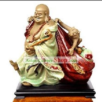 Hand Made Foshan Shi Wan Ceramics Statue-Lucky Generations