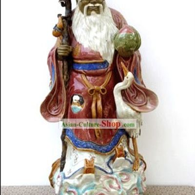 Hand Made Shi Wan Ceramics Statue-Bless Healthy