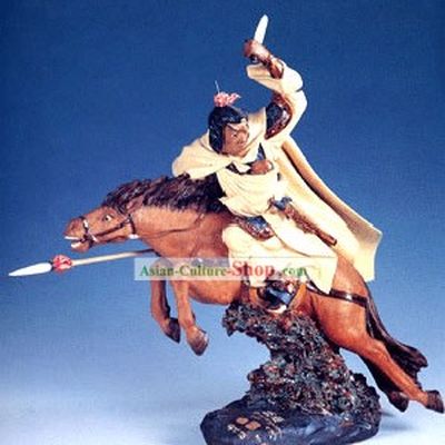 Chinese Hand Made Shi Wan Ceramics Statue-Ancient Brave General-Zhao Yun