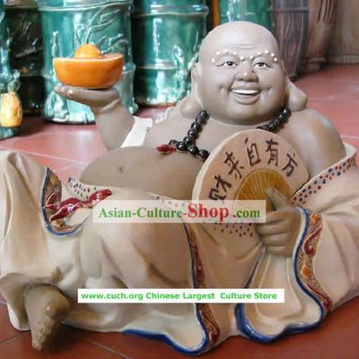 Chinese Hand Made Shi Wan Ceramics-Money Gathering For You